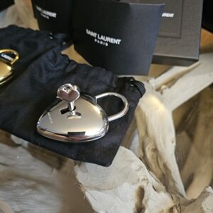 Yves Saint Laurent Silver Heart Key Holder